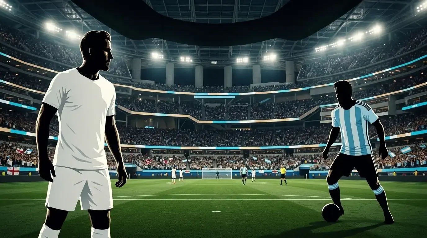 Affiche de la demi-finale Angleterre – Argentine au Mercedes-Benz Stadium d'Atlanta