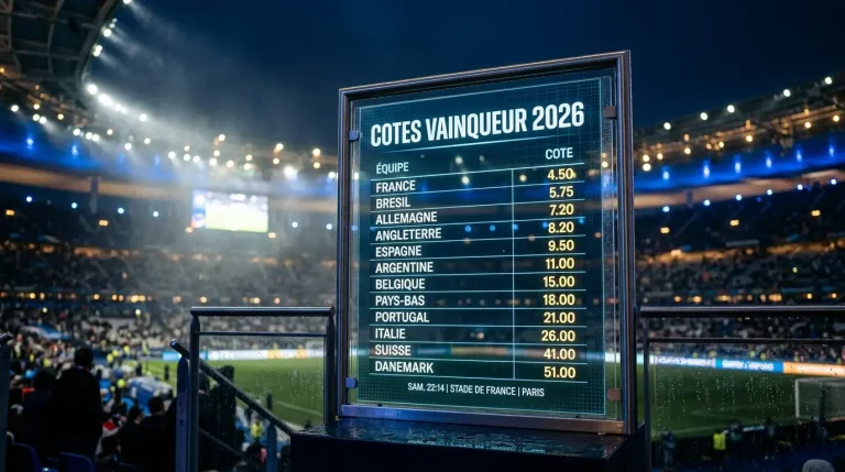 Cotes vainqueur 2026 : le Brésil s&rsquo;en va, la France assoit son statut de favori