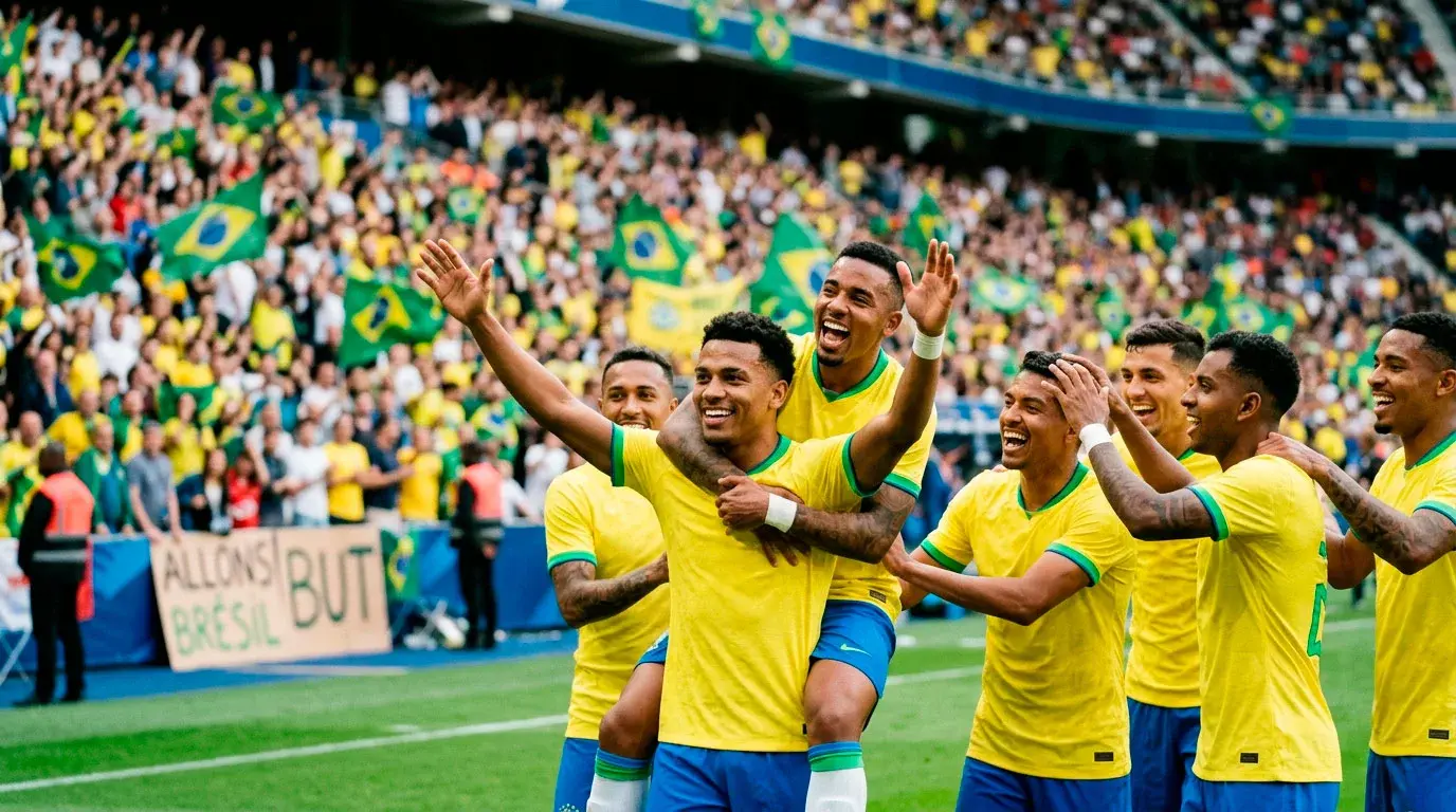 Équipe nationale du Brésil en maillot jaune lors de la Coupe du Monde 2026