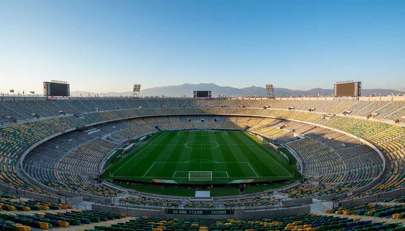 Estadio Azteca de Mexico City avec pelouse verte et gradins remplis de supporters