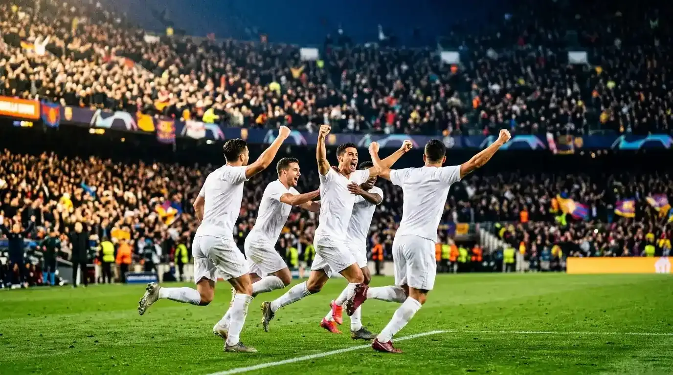 Joueurs célébrant un but lors d'un match à élimination directe du Mondial 2026